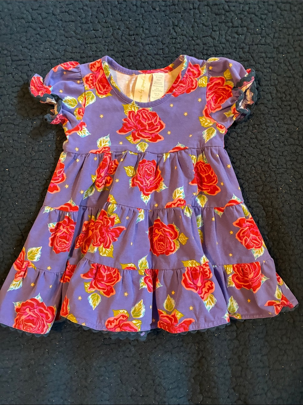 Matilda Jane Purple Dress with Red Rose Print
